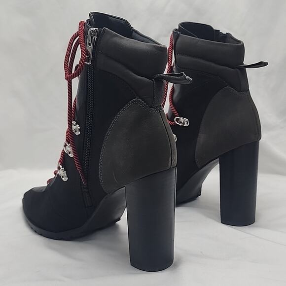 STEVE MADDEN KAREY ANKLE BOOTS BLACK SUEDE ZIP CLOSURE LACE-UPS 10 NWOB - Picture 6 of 16